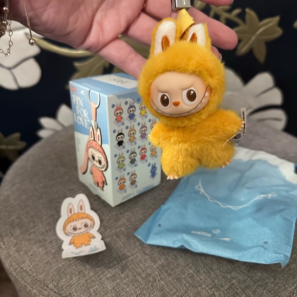 Yellow “P” Pin For Love Labubu Plush Key Holder - Picture 2 of 5